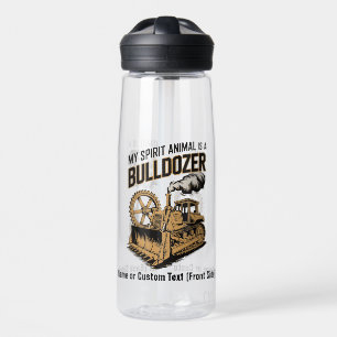 Grappige Bulldozer Minimalistische Retro Spirit Di Waterfles