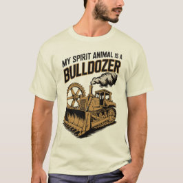 Grappige Bulldozer Spirit Dier Vintage Minimalist T-shirt