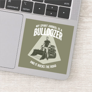 Grappige Bulldozer Vrachtwagen Bestuurder Motto Mi Sticker