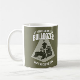 Grappige Bulldozerbestuurder Zegt Minimalistische Koffiemok