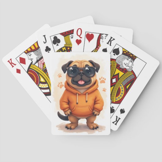 Grappige Bullmastiff Kawaii Hond Pokerkaarten (Achterkant)