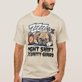 Grappige Bullmastiff Night Shift beveiliger T-shirt (Voorkant)
