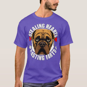 Grappige Bullmastiff Stealing Harten Blasting Sche T-shirt