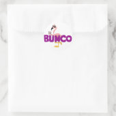 Grappige Bunco Dice Game en Pink Flamingo Ronde Sticker (Tas)