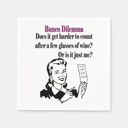Grappige Bunco Drink wijnteller dobbelsteen Servet (Voorkant)