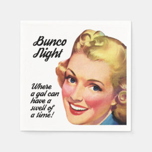Grappige Bunco Night Retro  Vrouwen Swell Servet