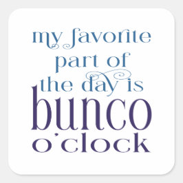Grappige Bunco Party Vierkante Sticker