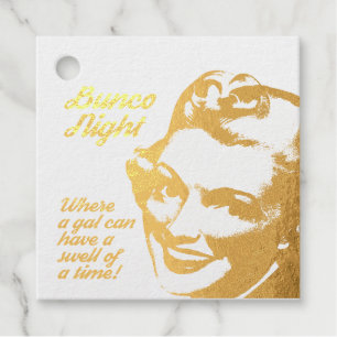 Grappige Bunco speler Retro Bedankjes Labels