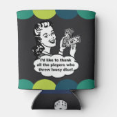 Grappige Bunco speler Retro Blikjeskoeler (Achterkant)