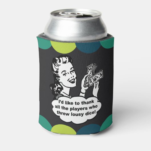 Grappige Bunco speler Retro Blikjeskoeler (Blikje Achterkant)