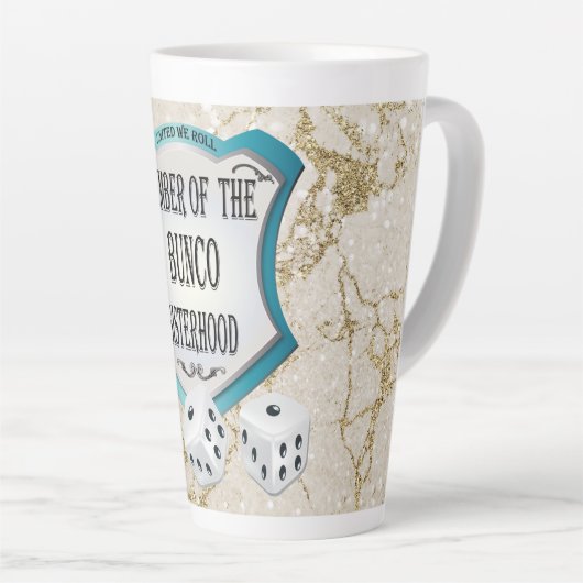 Grappige Bunco speler Vriend Latte Mok (Rechterhoek)