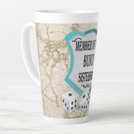 Grappige Bunco speler Vriend Latte Mok (Linkerhoek)