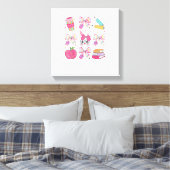 Grappige Bunny Coquette Strik Konijn Leraar Pasen Canvas Afdruk (Insitu (Slaapkamer))