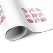 Grappige Bunny Coquette Strik Konijn Leraren Pasen Cadeaupapier (Rol Hoek)