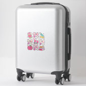 Grappige Bunny Coquette Strik Konijn Leraren Pasen Sticker (Koffer)