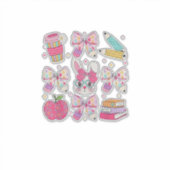 Grappige Bunny Coquette Strik Konijn Leraren Pasen Sticker (Voorkant)