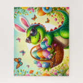 Grappige Bunny Dino Pasen Legpuzzel (Verticaal)