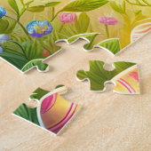 Grappige Bunny Dino Pasen Legpuzzel (Zijkant)