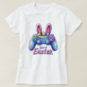 Grappige Bunny Gamer Controller Pasen T-shirt (Design voorkant)