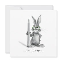 Grappige bunny hand getekend om te zeggen