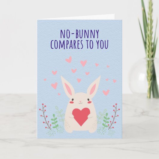 Grappige Bunny Konijn Valentijnskaart Kaart (Voorkant)