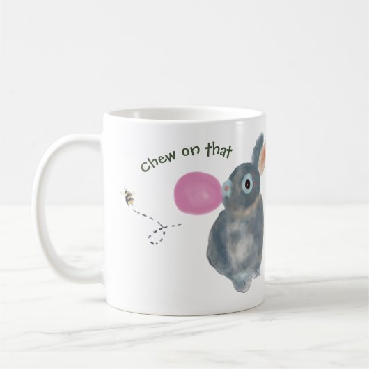 Grappige Bunny Mok – Waterverf Konijn illustratie (Links)