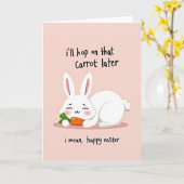Grappige Bunny Pasen Dag Kaart (Gele Bloem)