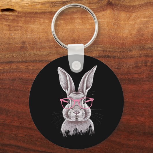 Grappige Bunny Schattigee Familie Cadeaus Pasen Sleutelhanger (Voorkant)