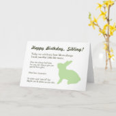 Grappige Bunny verjaardagskaart voor broer of zus Kaart (Gele Bloem)