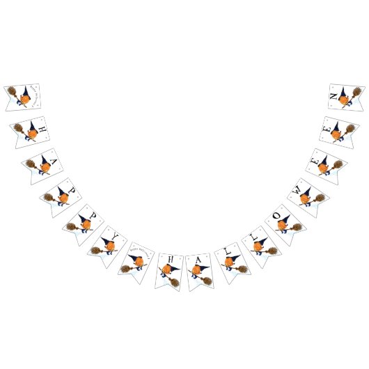 Grappige Bunting Vlaggen Halloween Heks Pompoen Vl Vlaggetjes (Alle)