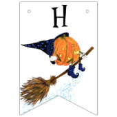 Grappige Bunting Vlaggen Halloween Heks Pompoen Vl Vlaggetjes (Tweede vlag)