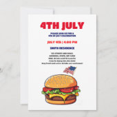 Grappige burger american flag plaid bbq 4th of Jul Kaart (Voorkant)