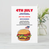 Grappige burger american flag plaid bbq 4th of Jul Kaart (Staand voorkant)