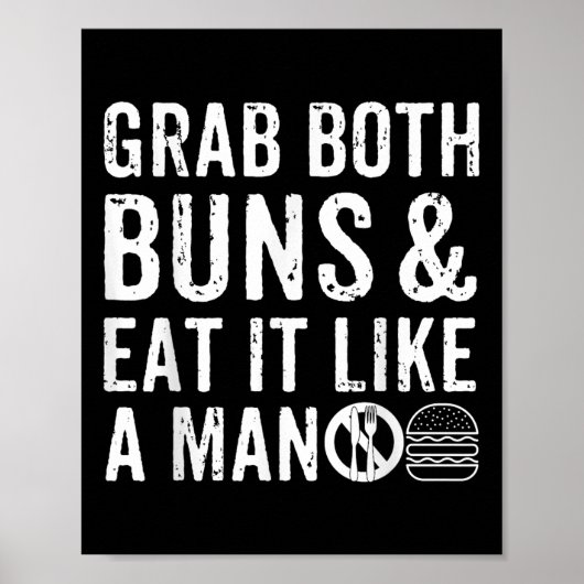 Grappige Burger BBQ Mannen Cadeau Burger Lover Ech Poster (Voorkant)