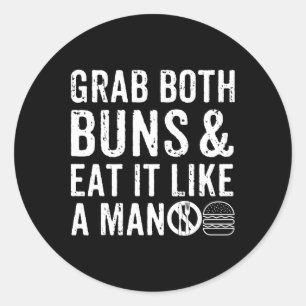 Grappige Burger BBQ Mannen Cadeau Burger Lover Ech Ronde Sticker