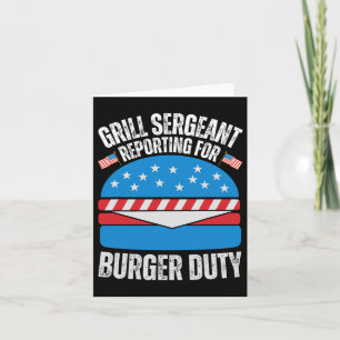 Grappige burger houdt van Amerikaanse vlag Happy 4 Kaart