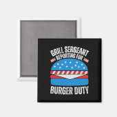 Grappige burger houdt van Amerikaanse vlag Happy 4 Magneet (Voorkant / Achterkant)