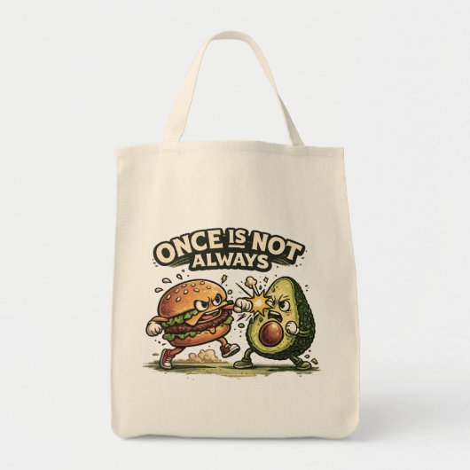 Grappige Burger versus Avocado Tote Bag (Voorkant)