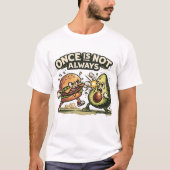 Grappige Burger vs Avocad T-shirt (Voorkant)
