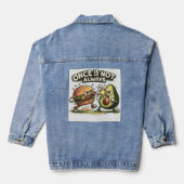 Grappige Burger vs Avocado Denim Jacket (Achterkant)