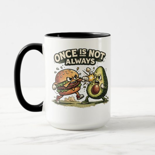 Grappige Burger vs Avocado Mok (Links)