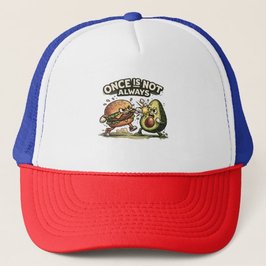 Grappige Burger vs Avocado Trucker Pet (Voorkant)