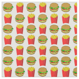 Grappige Burgers en Frites Stof