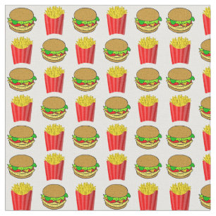 Grappige Burgers en Frites Stof