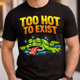 Grappige Burn-out Kikker Te Heet Om Te Bestaan Zom T-shirt