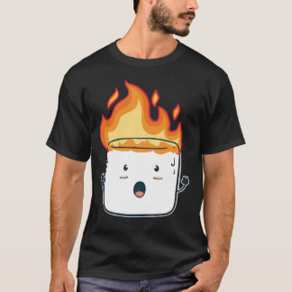 Grappige Burning Marshmallow Camping T-shirt