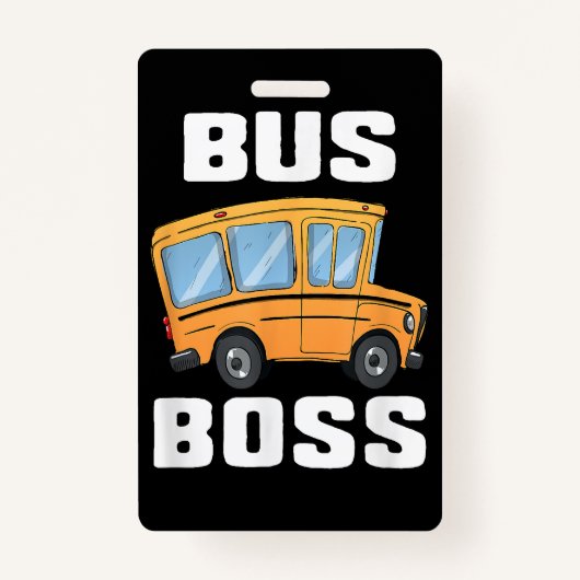 Grappige bus baas school buschauffeur badge (Voorkant)