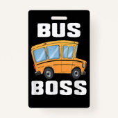 Grappige bus baas school buschauffeur badge (Achterkant)
