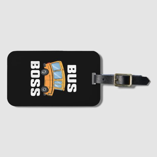 Grappige bus baas school buschauffeur bagagelabel (Voorkant (horizontaal))