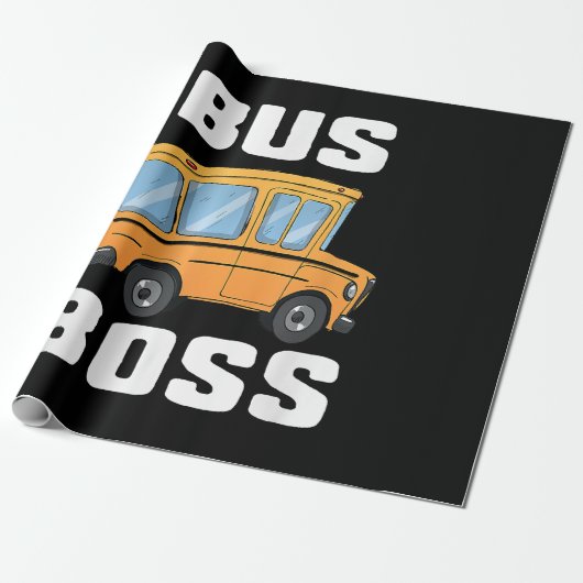 Grappige bus baas school buschauffeur cadeaupapier (Uitgerold)
